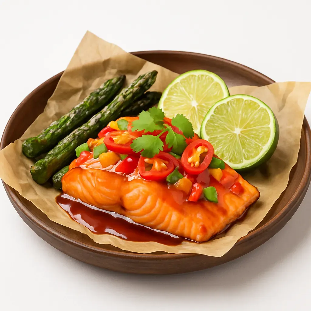 Elevate your grilling game with this delectable Grilled Hoisin Arctic Char recipe. Infused with Asian flavors and vibrant colors, this dish delights the palate with its tender Arctic Char fillets glazed with Blue Dragon Hoisin Sauce and topped with a colorful medley of bell peppers and spring onions.