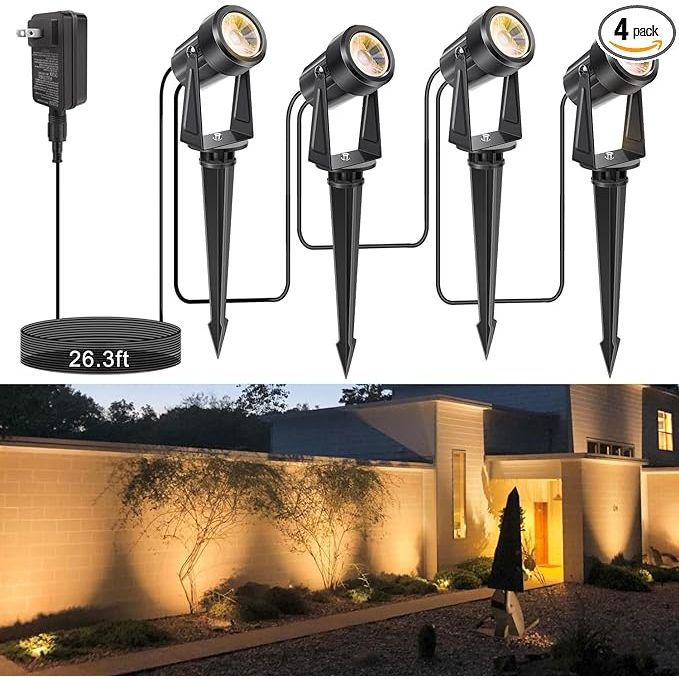Low Voltage Landscape Lights are outdoor lighting fixtures designed to illuminate and enhance the appearance of gardens, yards, and walkways. The Total 56ft Cable Long Outdoor Landscape Lights come with a waterproof LED spotlight, making them suitable for use in all weather conditions.