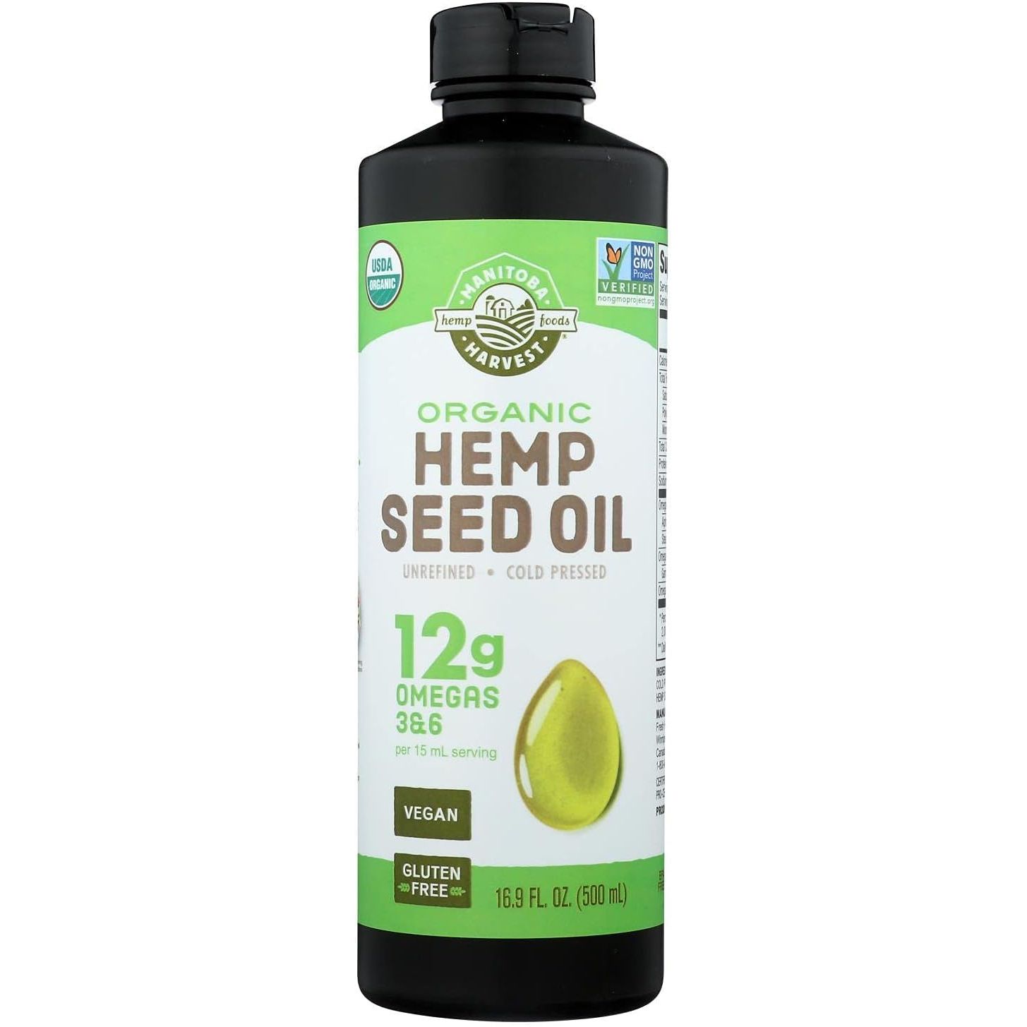 Manitoba Harvest Organic Hemp Oil is a cold-pressed oil made from sustainably grown organic hemp seeds. It is rich in omega-3 and omega-6 fatty acids, with 12 grams of these essential nutrients per serving. This oil is non-GMO, meaning it is free from genetically modified organisms.