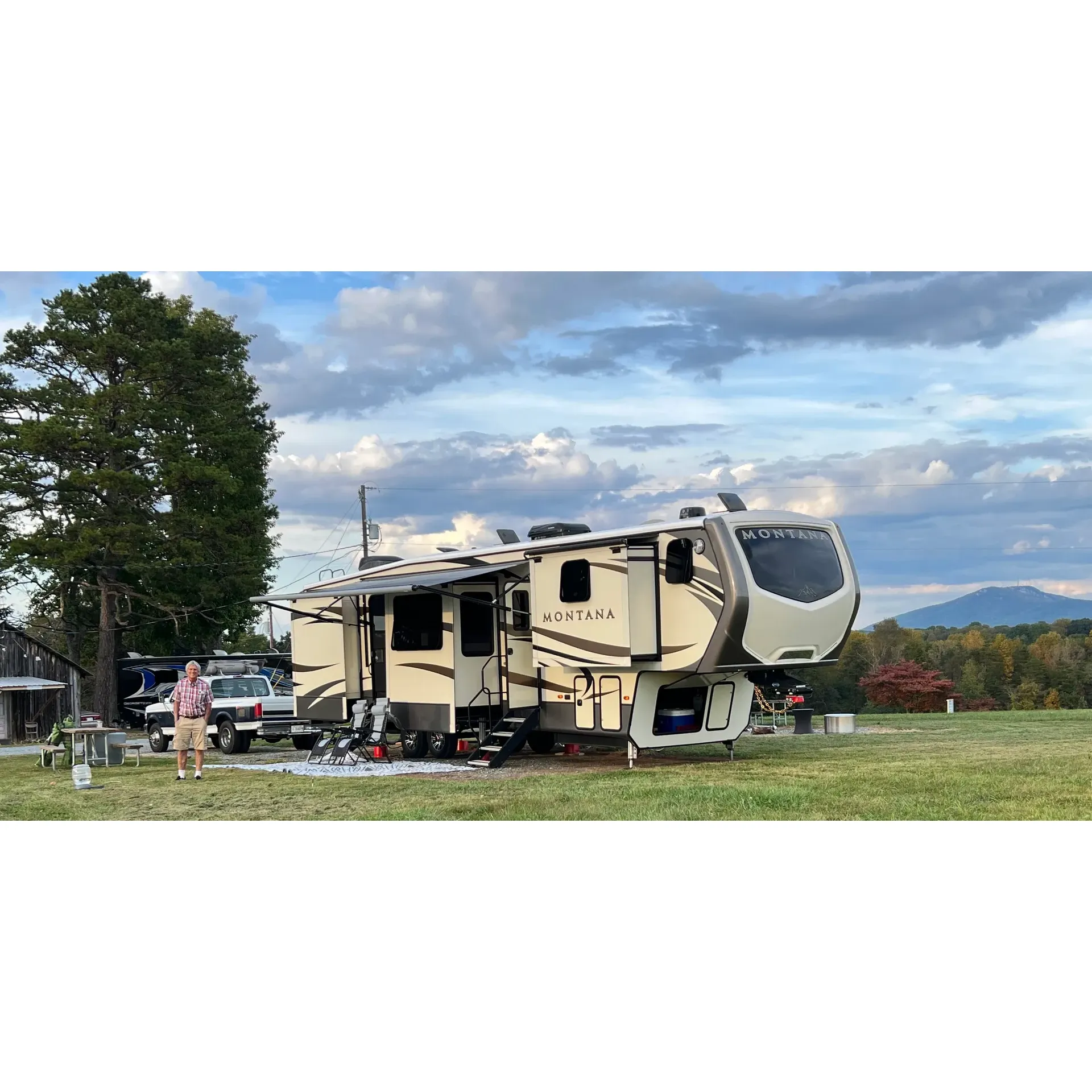 Experience the serene beauty of the great outdoors at Jomeokee Campground, where the majesty of Pilot Mountain serves as the perfect backdrop for your next camping adventure. The camp hosts are known for their warm hospitality and are always ready to enhance your stay with an on-site upgrade upon arrival. Their proactive and personal approach, including regular check-ins, ensures every guest feels right at home.

At Jomeokee Campground, each campsite offers its own unique charm, with plenty of space for setups, including accommodations for larger trailers. Visitors rave about the spacious sites, such as the highly praised site 47, which offers a stunning direct view of the iconic mountain landscape. For those seeking a cozier retreat, site 35 offers a secluded spot that promises tranquility.

The campground maintains high standards of cleanliness, with a centrally located bathhouse equipped with hot showers to refresh and rejuvenate after a day of exploration. Campers can rest assured that facilities are well taken care of, providing a comfortable and clean environment throughout their stay.

A simple, yet profoundly beautiful campground, Jomeokee embraces both the charm of rustic living and the amenities necessary for a relaxing retreat. Freeze-frame-worthy moments are commonplace here, as you're immersed in breathtaking natural vistas that are truly out of this world.

Dog lovers will delight in the presence of friendly and courteous resident canines, best known for their polite companionship and their penchant for guiding guests to their campsites. The dogs, Cindy and Sophie, epitomize the welcoming spirit of the campground, freely roaming and providing a touch of joy for those missing their furry friends back home.

With seamless attention to detail, from the advice on electrical connections to the well-maintained grounds, Jomeokee Campground stands as a beacon of top-notch camping. Those who have chosen to stay have only one recommendation: stop hesitating and book your visit. Whether for a weekend escape or a longer reprieve from the bustle of daily life, Jomeokee Campground promises a truly memorable outdoor experience. Description by ChatGPT.