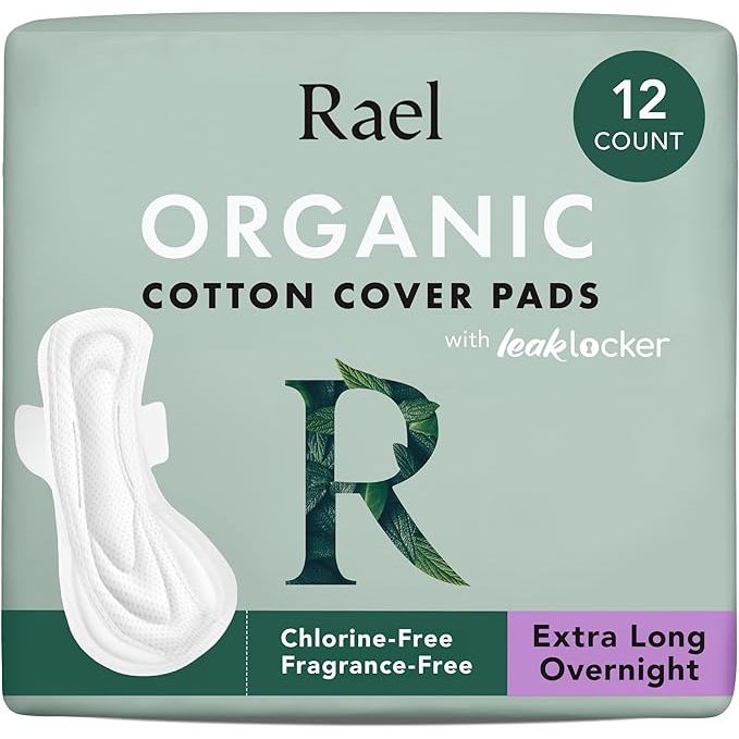 Rael Pads for Women are organic cotton period pads designed with wings for added protection. They are made with a breathable organic cotton cover that is gentle on sensitive skin and free from harsh chemicals. The pads have a heavy absorbency level, making them suitable for overnight use and during heavy flow days.