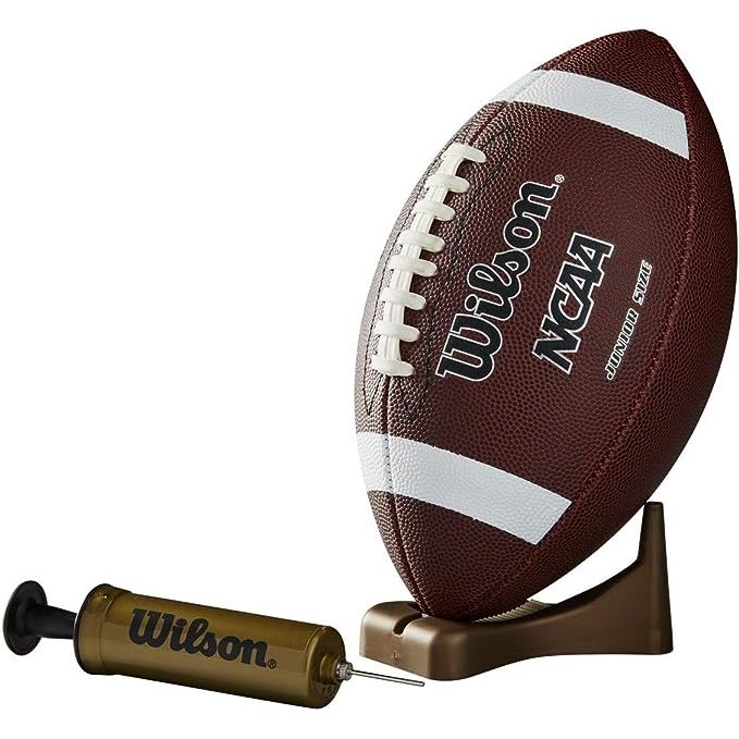 The Wilson NCAA Supreme Composite Leather Football is a junior-sized football designed for younger players and youth leagues. It is made with a composite leather material that offers durability and a good grip for easier handling during games.