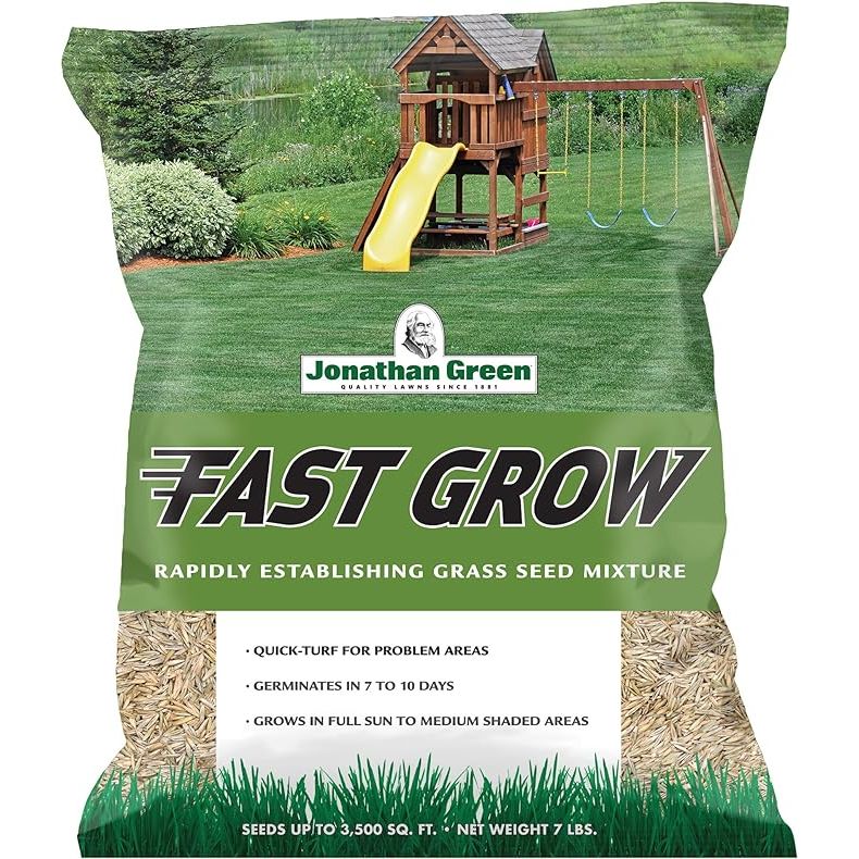 Create a lush, healthy lawn quickly with Fast Grow Grass Seed! This specially formulated blend of annual ryegrasses, tall fescues, and fine fescues is designed to germinate within 7-10 days, filling in problem areas or establishing a brand new lawn in no time.