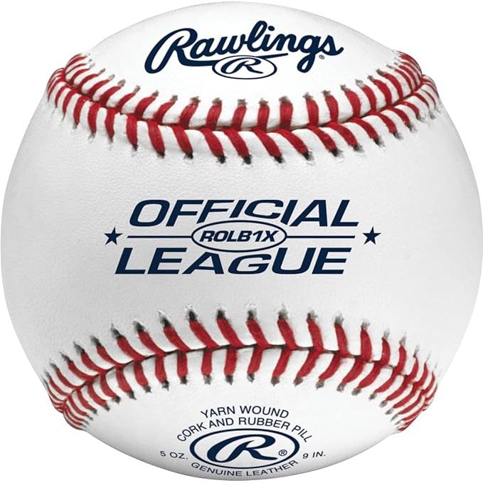 Rawlings Official League Practice Baseballs, specifically the ROLB1X model, are designed for use in practice sessions and training drills. These baseballs are constructed with a durable synthetic leather cover, which provides excellent grip and durability. The solid cork and rubber center ensures consistent performance and flight when thrown.