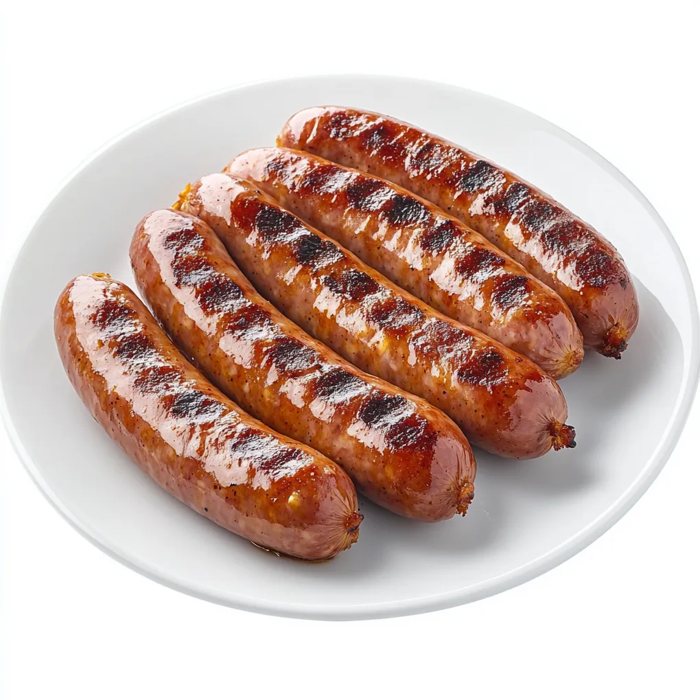 Nürnberger Rostbratwurst is a beloved German specialty from Nuremberg, known for its small size and distinct flavor. These thin sausages are typically made from a blend of minced pork and marjoram, giving them a unique and aromatic taste. The preparation involves grilling them over a beechwood fire to imbue smoky undertones.