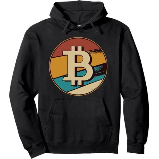 Vintage Bitcoin Icon Symbol Pullover Hoodie image