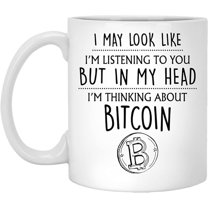 The Bitcoin Mug is a unique coffee mug designed for cryptocurrency enthusiasts, featuring a fun and playful Bitcoin design. This mug makes a great gift for anyone who is passionate about Bitcoin and blockchain technology.