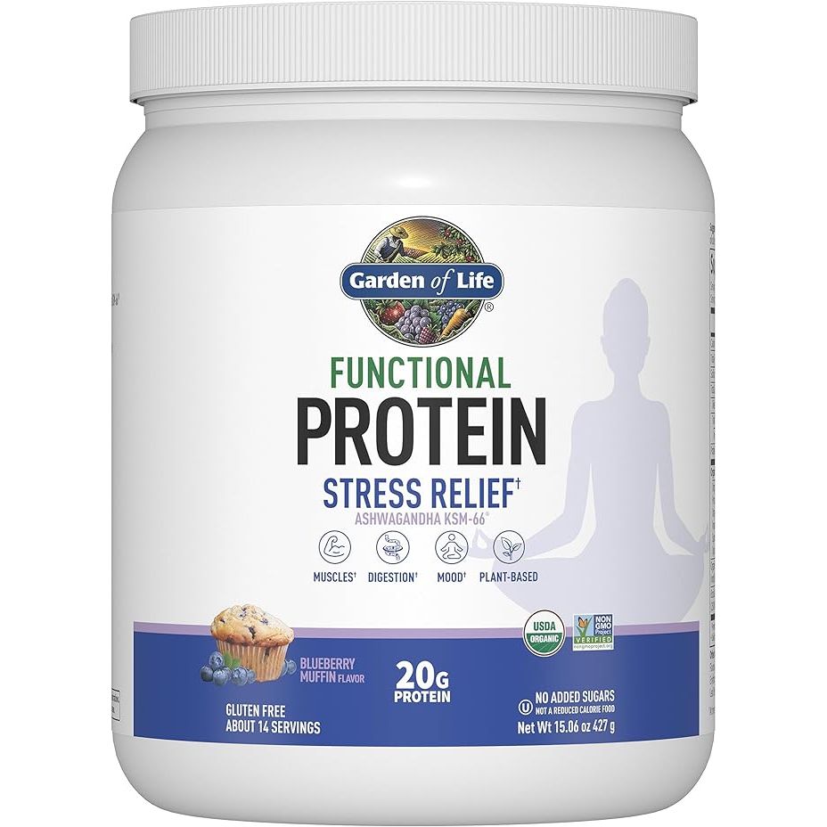 Elevate your protein game with our functional plant-based protein powder that not only provides 20g of protein but also includes Organic Ashwagandha extract for stress and mood support. This two-in-one product is perfect for those looking to build lean muscle while also taking care of their mental well-being.