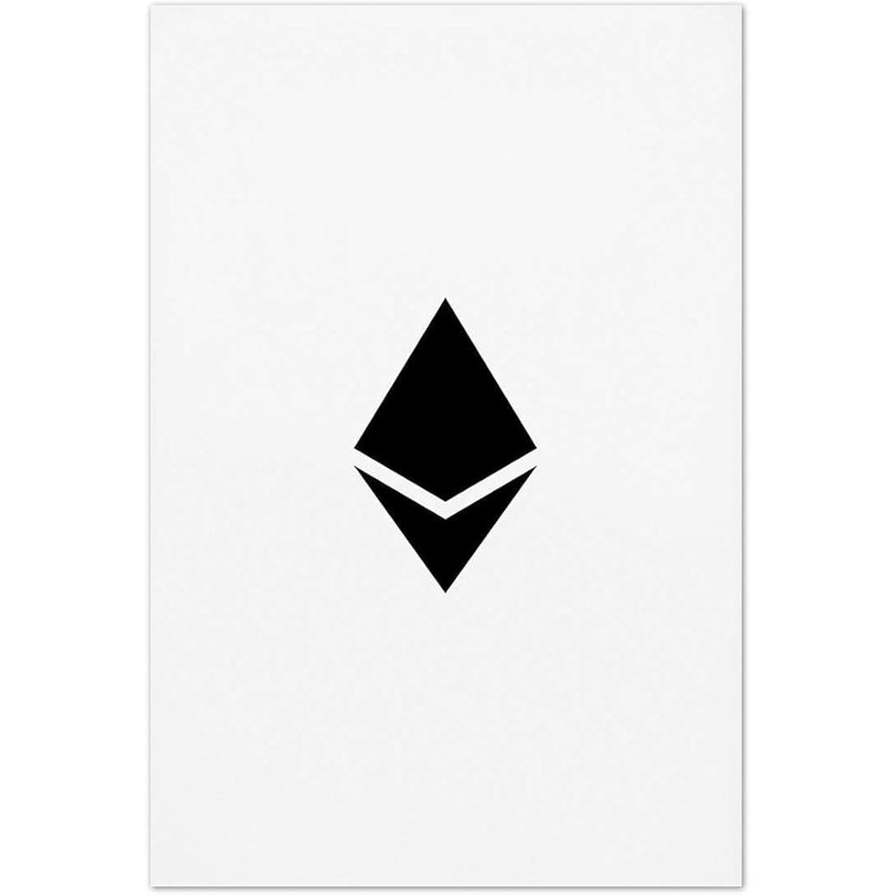 Ethereum Poster, Bitcoin Poster, Cripto Presentes Ideias Canvas Arte de Parede para Quarto Decoração de Casa 08x12inch-Moldura de Madeira é uma peça de decoração para aqueles interessados em criptomoedas e tecnologia blockchain.