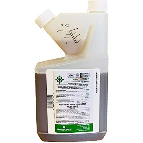 Triad QC Select is a powerful 3-way herbicide that comes in a quart size bottle. It contains the active ingredient Quinclorac, which effectively controls a variety of weeds such as dandelion, clover, crabgrass, and many other broadleaf and grassy weeds. This herbicide is perfect for use on lawns, golf courses, parks, and other turf areas.