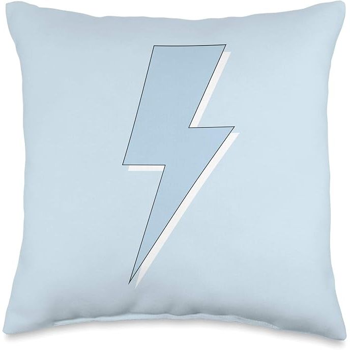 The Aesthetic Pastel Light Blue Lightning Bolt Throw Pillow is a stylish and fun addition to any living space or bedroom. The pillow features a unique design of a lightning bolt in a pastel light blue color, adding a pop of color and personality to your decor.