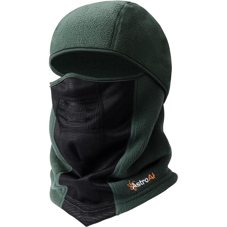 The AstroAI Balaclava Ski Mask is designed to provide warmth and protection in cold weather conditions. Made of fleece thermal material, this face mask cover is perfect for skiing, snowboarding, outdoor work, motorcycle riding, and other winter activities. The green color adds a stylish touch to your winter gear ensemble.