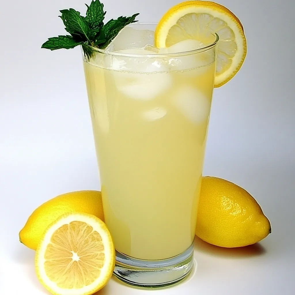 Homemade Lemonade offers a refreshing and tangy experience, perfect for quenching thirst on a hot day. Made from freshly squeezed lemons, this traditional beverage balances the sourness of the citrus with the sweetness of sugar, complemented by the purity of water and enhanced with ice for cooling. You can adjust the sweetness to your liking and can add garnishes like mint or slices of lemon for a more decorative presentation. This homemade version provides a healthier alternative to store-bought lemonades, which often contain preservatives and artificial coloring. Perfect for picnics, barbecues, or simply as a daily refreshment.