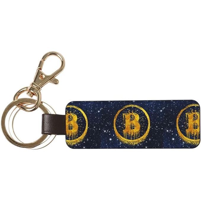 The PC Leather Keychain Retro-Galaxy-Bitcoin-Blockchain Novelty Key Holder Key Fob is a unique and stylish accessory for holding your keys. Made of high-quality PC leather, this keychain features a retro galaxy design with elements of bitcoin and blockchain technology, making it a fun and fashionable choice for tech enthusiasts.