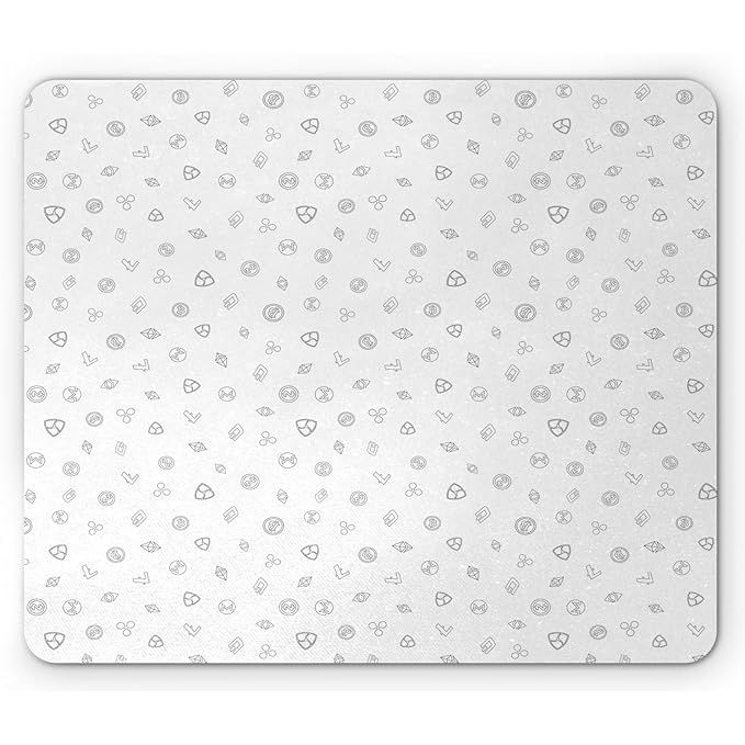 The Ambesonne Money Mouse pad is a stylish and functional accessory for your workspace, featuring a cryptocurrency themed pattern that is perfect for those in the banking, business, blockchain, exchange, and finance industries. The pale grey color scheme is sleek and professional, adding a touch of sophistication to your desk.