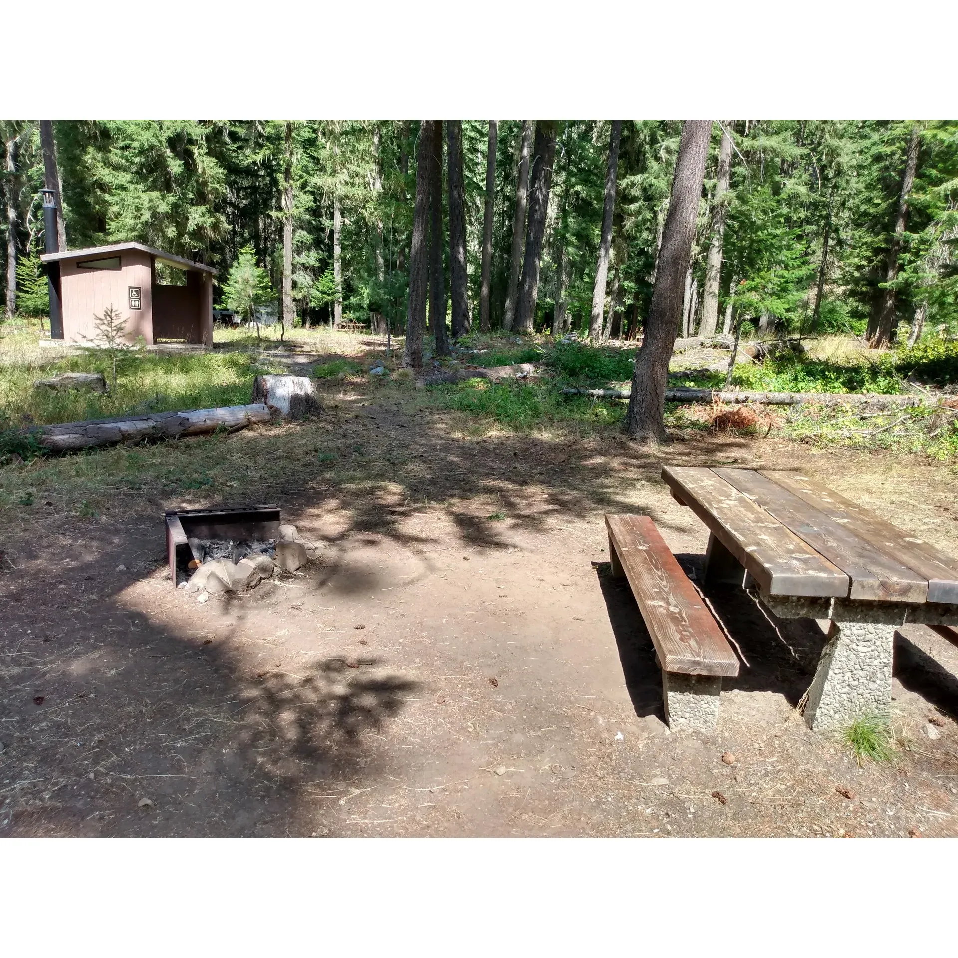 Cayuse Horse Camp offers a serene and well-maintained retreat for equine enthusiasts seeking to explore the great outdoors alongside their beloved horses. With beautifully constructed pens that provide a secure and comfortable resting spot for the horses, guests are free to relax, knowing their companions are well accommodated.

The camp’s pristine facilities extend to the bathrooms, which receive regular cleaning to ensure that guests are met with a fresh and hygienic environment throughout their stay. Attention to detail and guest comfort is a priority, an aspect that shines brightly thanks to the warm and welcoming camp host, whose reputation for exceptional service is echoed across visitor experiences.

Surrounded by picturesque landscapes, Cayuse Horse Camp serves as an ideal point of departure for exhilarating riding adventures. The trails, in particular, offer a thrilling experience for equestrian aficionados with an intermediate or advanced skillset, delivering a perfect blend of challenge and excitement set against a backdrop of natural beauty.

This gem of a campsite also boasts proximity to a tranquil river, providing a peaceful setting for short stays or a delightful overnight respite, complete with the soothing sounds of flowing water. Whether seeking an invigorating riding escapade or a calm haven to unwind with both two-legged and four-legged friends, Cayuse Horse Camp promises a memorable and fantastic time for all who visit. Description by ChatGPT.