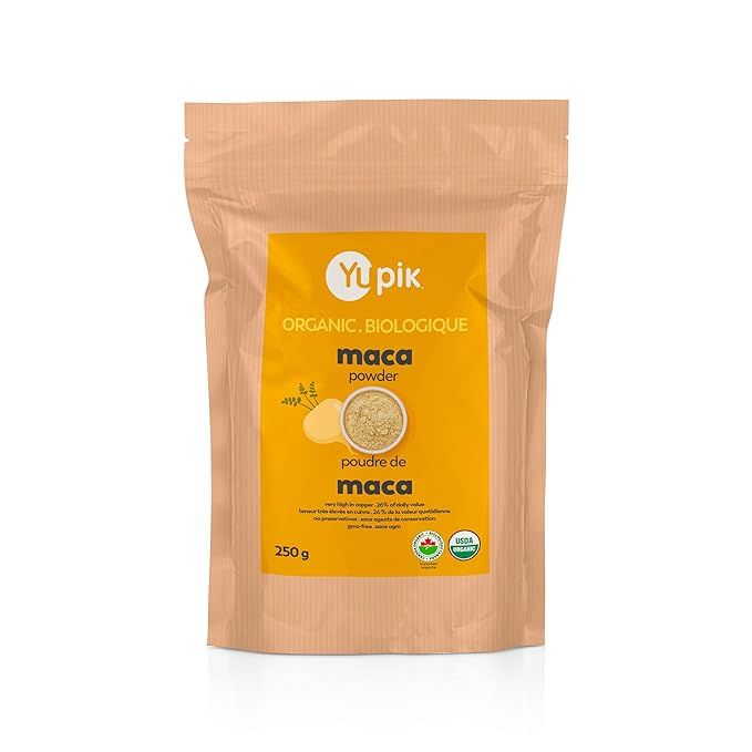 Yupik Organic Superfood Maca Powder is a nutrient-dense powder made from the Maca root, a Peruvian plant known for its potential health benefits. This product comes in an 8.8 oz package and is certified organic, non-GMO, vegan, and gluten-free, making it suitable for a variety of dietary preferences.