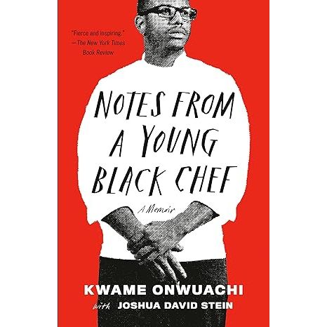 "Notes from a Young Black Chef: A Memoir" is a book written by Kwame Onwuachi, with the help of Joshua David-Stein. The memoir chronicles Onwuachi's journey from a troubled childhood in the Bronx to becoming a successful chef in the culinary world.