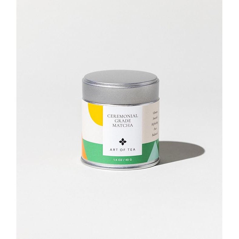 Art of Tea offers a 1.4oz Ceremonial Grade Matcha Powder Tin that is organic and high quality. This matcha powder is sourced from Japan and is made from shade-grown green tea leaves, which are carefully stone-ground to create a fine and vibrant green powder.