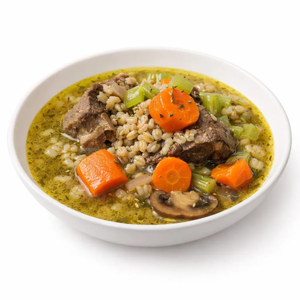 Dive into the hearty flavors of Greenland with Suaasat, a traditional soup adapted to use goat's meat, barley, and an array of vegetables, perfect for chilly days.