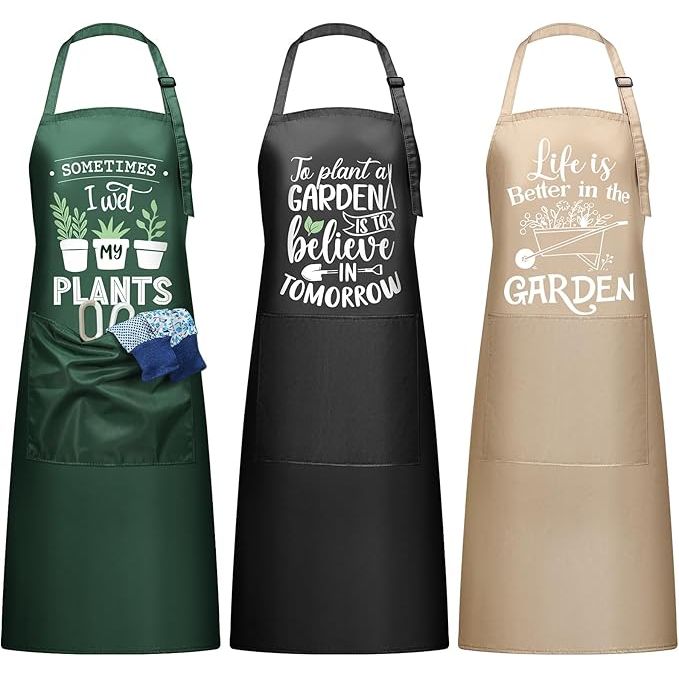 The 3 Pack Garden Aprons for Women with Pockets are a must-have for any gardening enthusiast. These aprons are made from waterproof material, making them perfect for handling soil, water, and other gardening tasks.