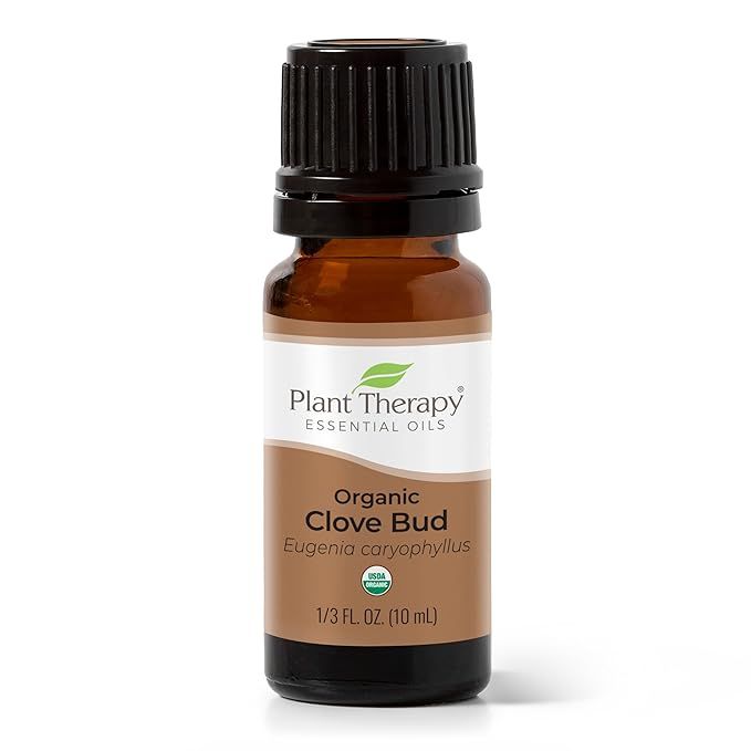 Plant Therapy Organic Clove Bud Essential Oil is a 100% pure, USDA certified organic oil that is undiluted and of therapeutic grade quality. It comes in a 10 mL (⅓ oz) bottle, making it convenient for use in aromatherapy and various wellness practices.