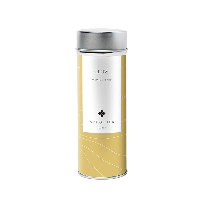 Art of Tea's Glow blend is a 2oz loose leaf herbal tea designed to promote wellness. The blend includes ingredients such as echinacea, peppermint, licorice, and ginger, which are known for their healing and health-boosting properties.