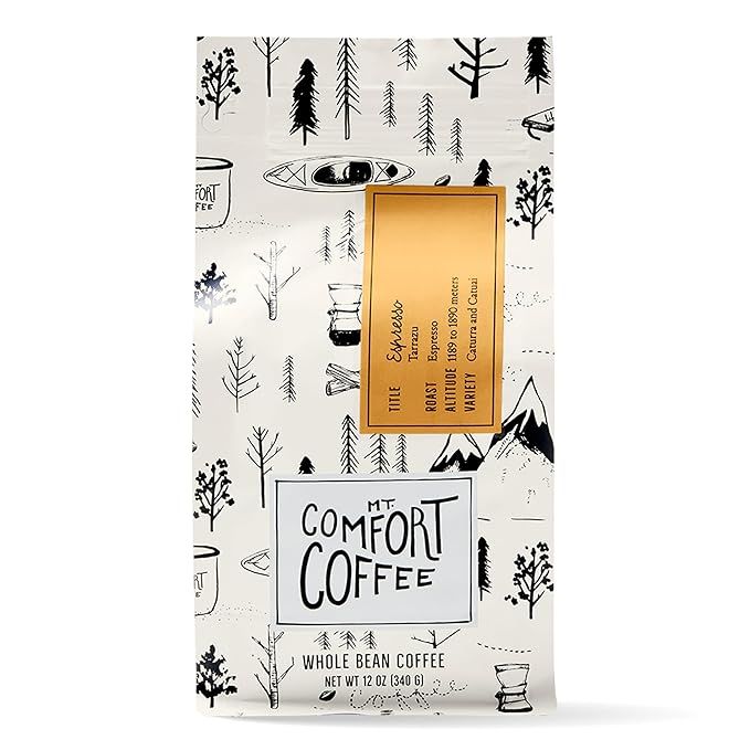 Mt. Comfort Coffee Espresso Roast Whole Bean Coffee (12 Ounce, Pack of 1) | Chocolate, Caramel image