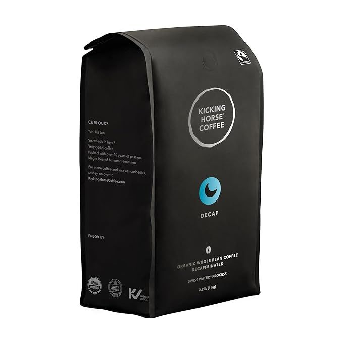 Kicking Horse Coffee is a Canadian roaster known for their high-quality, organic coffee beans. The Swiss Water Process is a chemical-free method of decaffeination that removes caffeine from coffee beans while preserving their flavor. This 2.