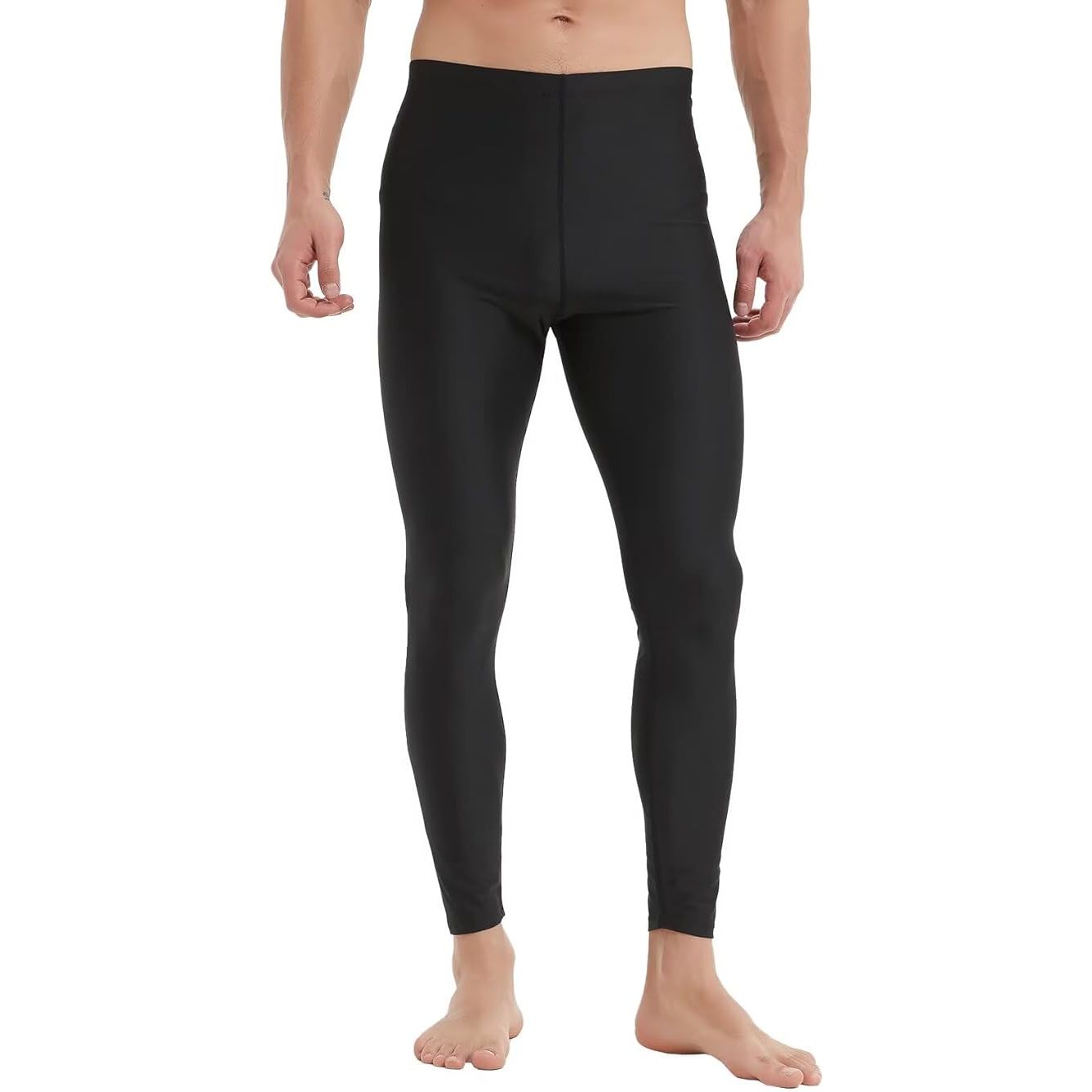 Mens Swim Pants Long UV Sun Protection Swim Tights Surf Water Leggings Rash Guard Swimming Pants Quick Dry image