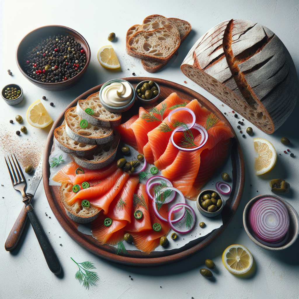 This classic Irish dish features thinly sliced, cold-smoked salmon typically served as a refreshing appetizer or a casual lunch. The salmon boasts a rich, smoky flavor and a silky texture that pairs wonderfully with the tangy, dense crumb of traditional Irish soda bread.