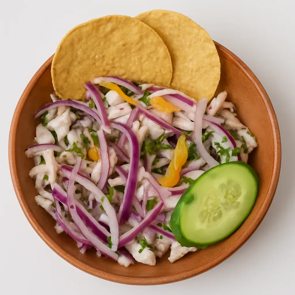 A fresh and zingy seafood dish from Guerrero, Mexico, combining tilapia, lime, and herbs for a vibrant flavor profile.