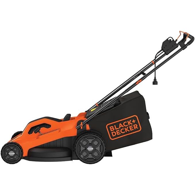 The BLACK+DECKER BEMW213 is a corded electric lawn mower powered by a 13 amp motor, making it suitable for small to medium-sized lawns. The mower has a 20-inch cutting deck which allows for efficient and quick cutting of grass.