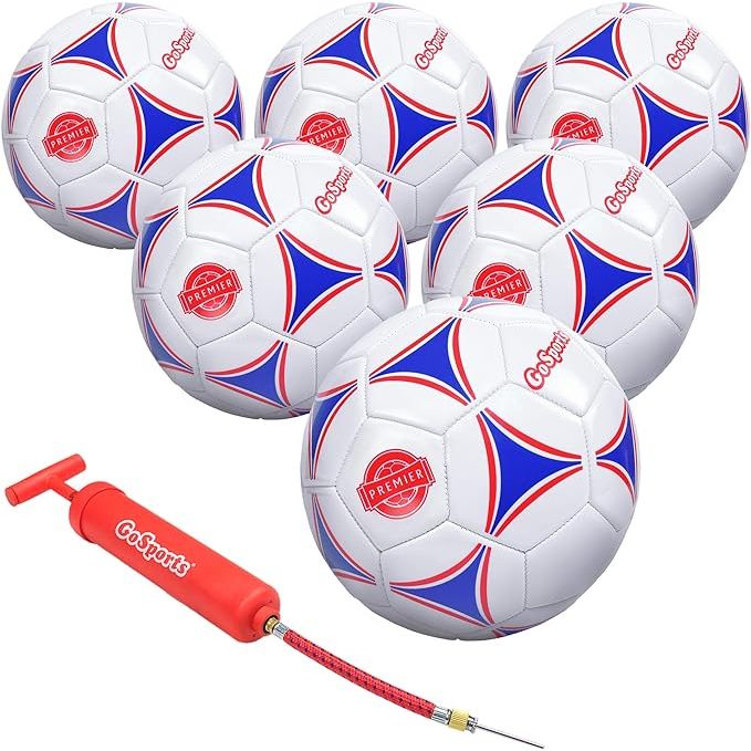 The GoSports Premier Soccer Ball is a high-quality, durable soccer ball designed for players of all skill levels. It is available individually or in a pack of 6 balls, allowing players to stock up on their favorite ball.