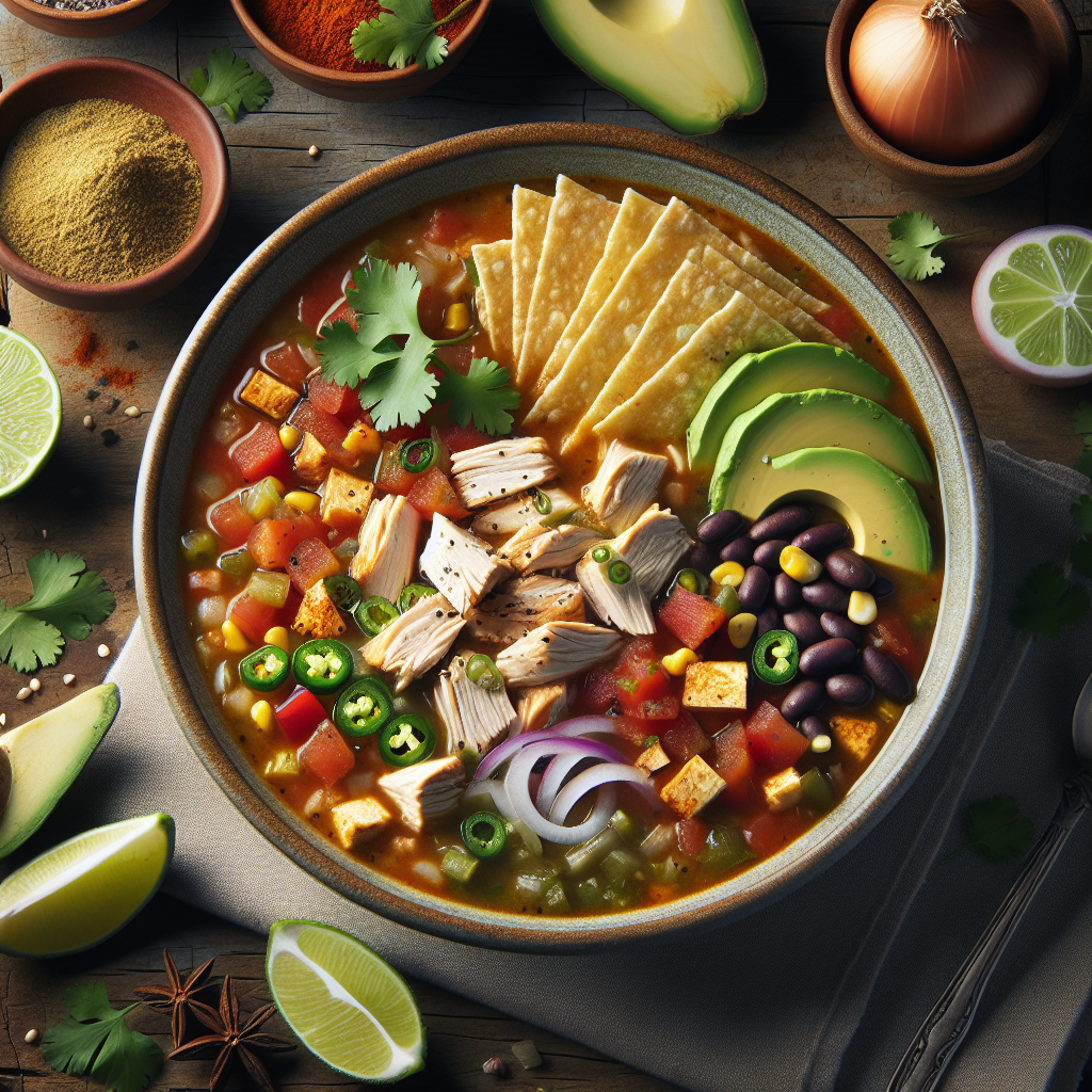 Instant Pot Chicken Tortilla Soup is a flavorful and comforting Mexican-inspired dish that is perfect for a quick and easy meal. This soup features succulent chicken breast, aromatic vegetables, and a rich blend of spices that are pressure cooked to perfection in an Instant Pot. After cooking, the soup is adorned with crispy tortilla strips, fresh avocado, cilantro, and a squeeze of lime juice for a vibrant finish. It's a one-pot recipe that delivers delicious flavors and can be adjusted to fit any spice level preference. Serve this delightful soup on a chilly day, or when you crave a warm, hearty, and satisfying bowl with a zesty kick.