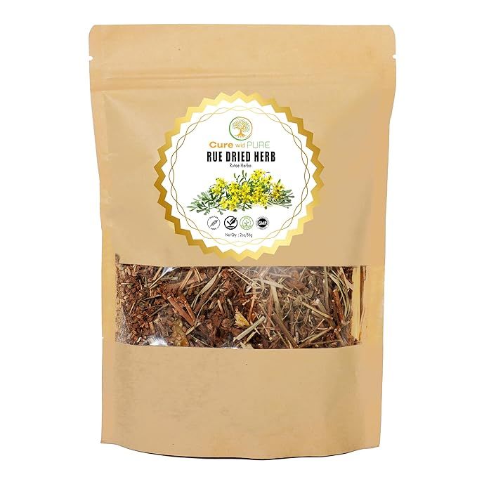 Cure wid Pure Dried Rue Herb is a product made from the dried leaves of the Rue plant, also known as Ruda Planta Natural. The Rue plant has been used for centuries in traditional medicine for its various health benefits. This product comes in an eco-friendly resealable pouch, making it convenient to store and use.