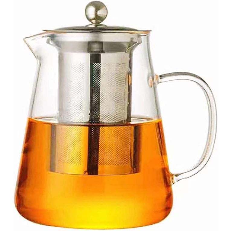 This high-quality teapot is handcrafted with thickened Borosilicate glass, making it durable and strong for everyday use. The BPA-free glass can withstand temperatures ranging from -20°C to 150°C, allowing you to use it on a stovetop, induction oven, or microwave.