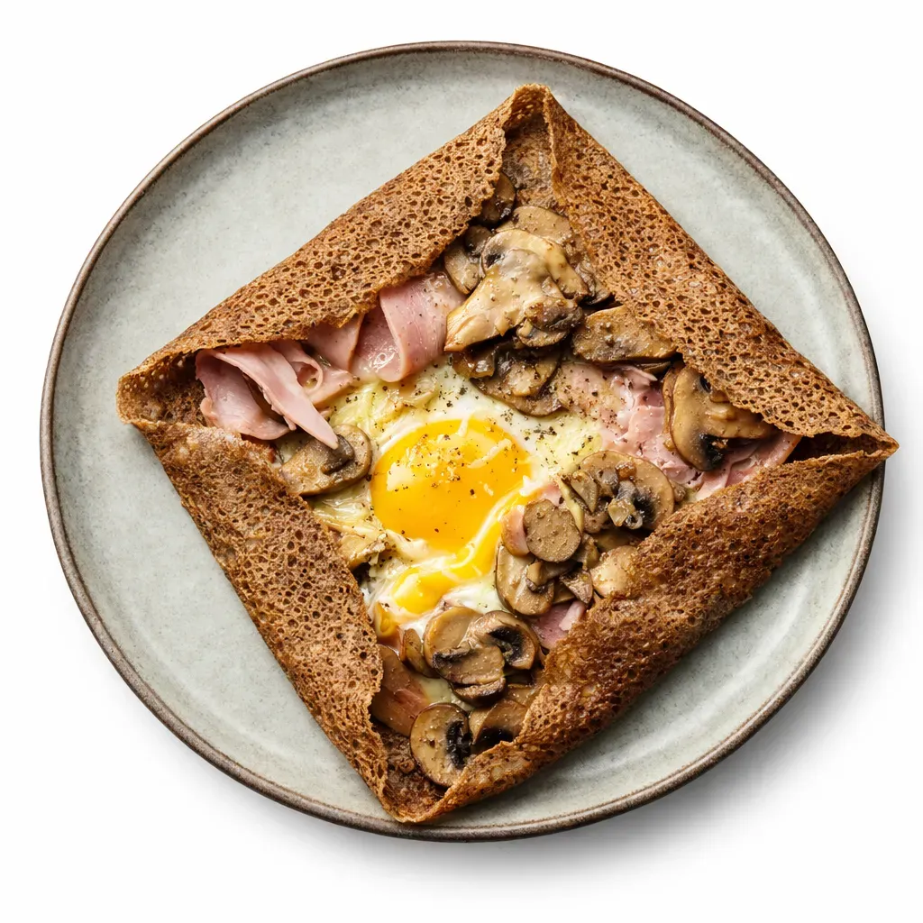 A classic French dish reimagined with modern simplicity, blending ham, cheese, mushrooms, and eggs for a satisfying meal, perfect for brunch or a cozy dinner.