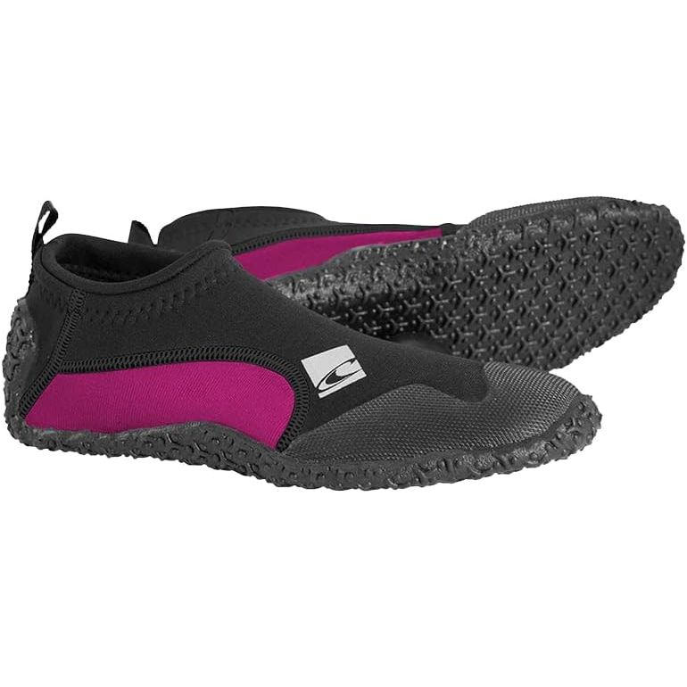 The O'Neill Wetsuits Baby-Girls Youth Reactor 2mm Reef Booties are designed to protect young feet while swimming, snorkeling, or engaging in other water activities. These booties are made from durable and stretchy neoprene material that provides warmth and flexibility in the water.