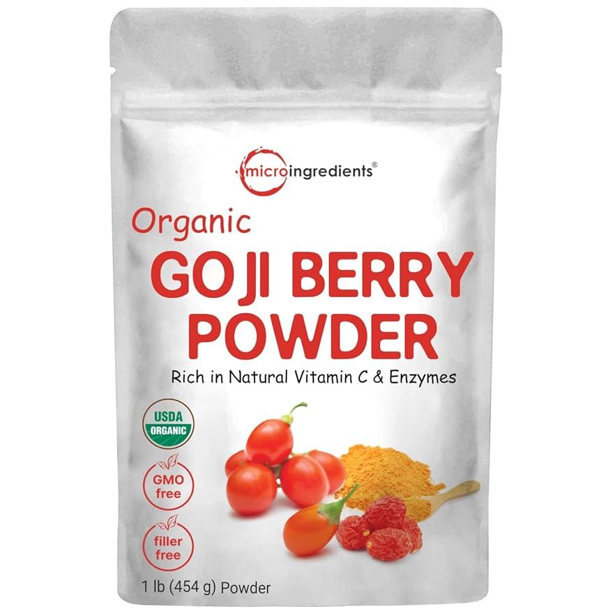 The Organic Goji Powder is a 16-ounce product made from 100% natural fruit source, free from sulfates and additives. This powder is known for its great flavor which can be added to drinks, snacks, and beverages for added nutritional benefits. It is non-GMO and vegan, making it suitable for a wide range of dietary preferences.