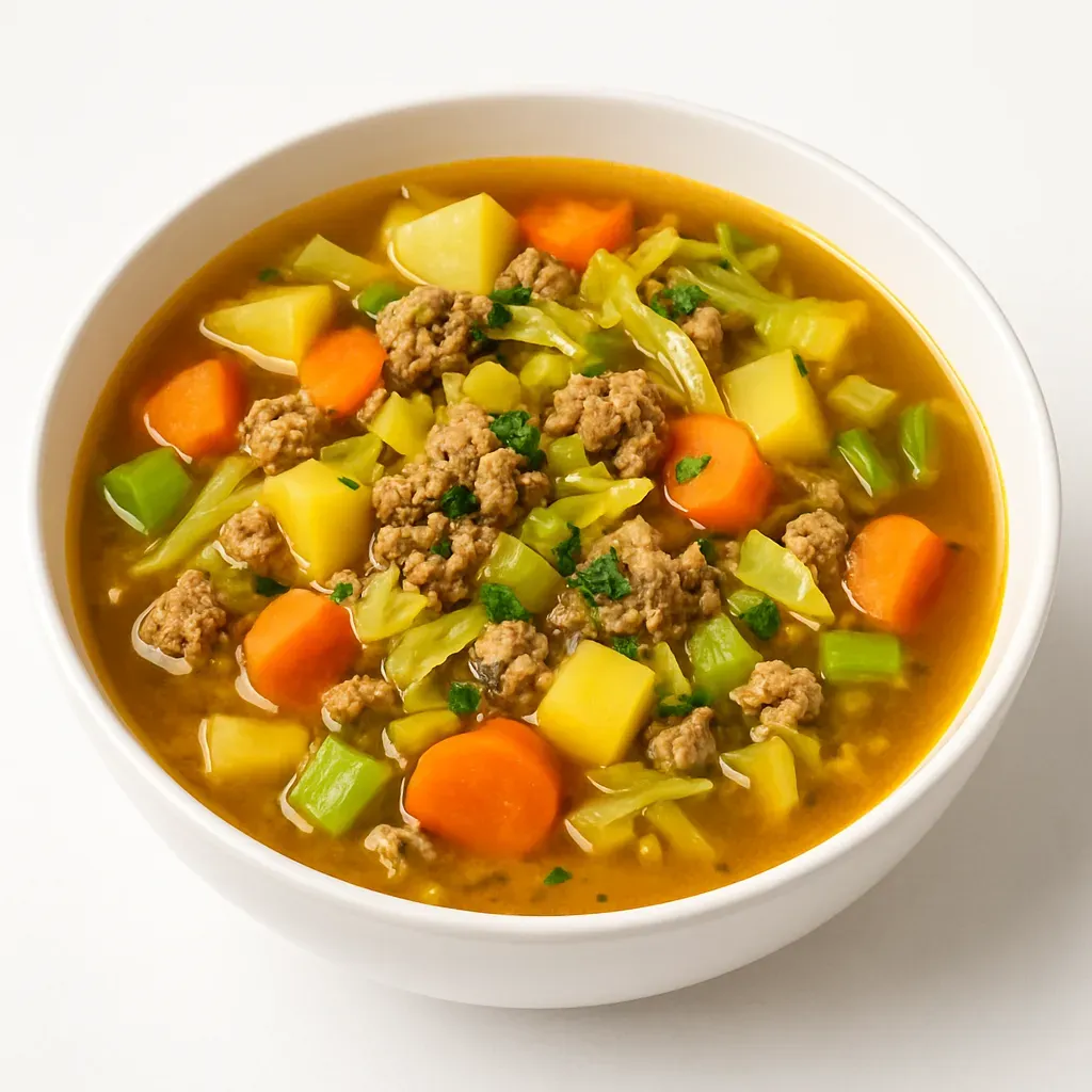 A hearty and flavorful Köttfärssoppa showcasing the richness of Swedish cuisine, perfect for cooler days.