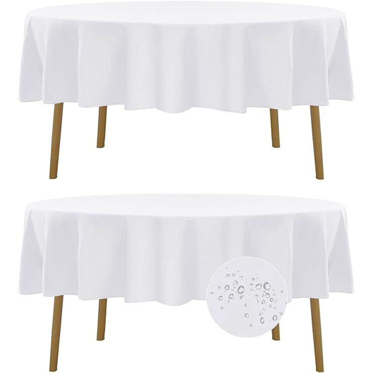 Elevate your dining experience with the chic, multipurpose 2 Pack Waterproof Round Tablecloth set – a perfect blend of functionality and elegance. Crafted from premium, heavy-duty polyester, these tablecloths boast unparalleled durability and a crisp white finish that seamlessly complements any decor.