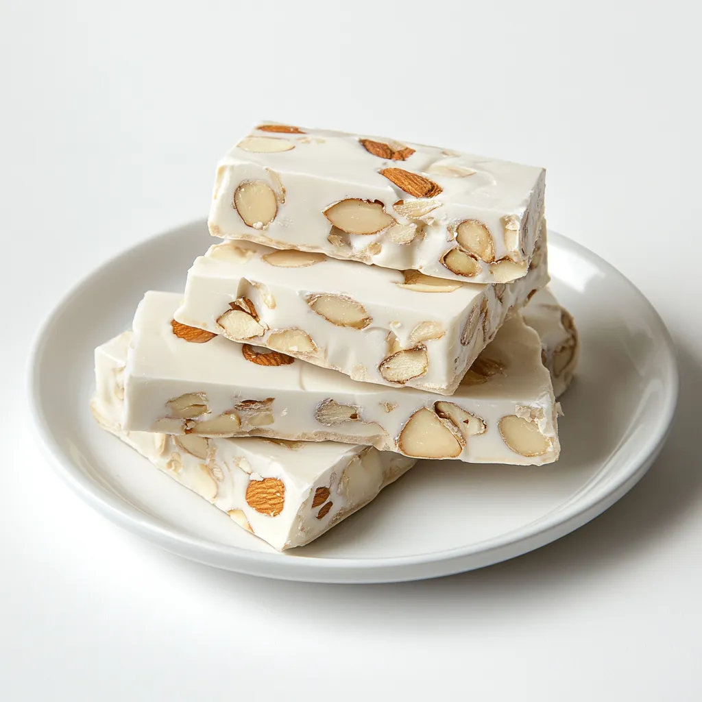 This traditional white nougat is a delectable confection that brings together the soft, aromatic notes of almonds and lavender honey with a subtle whisper of vanilla.