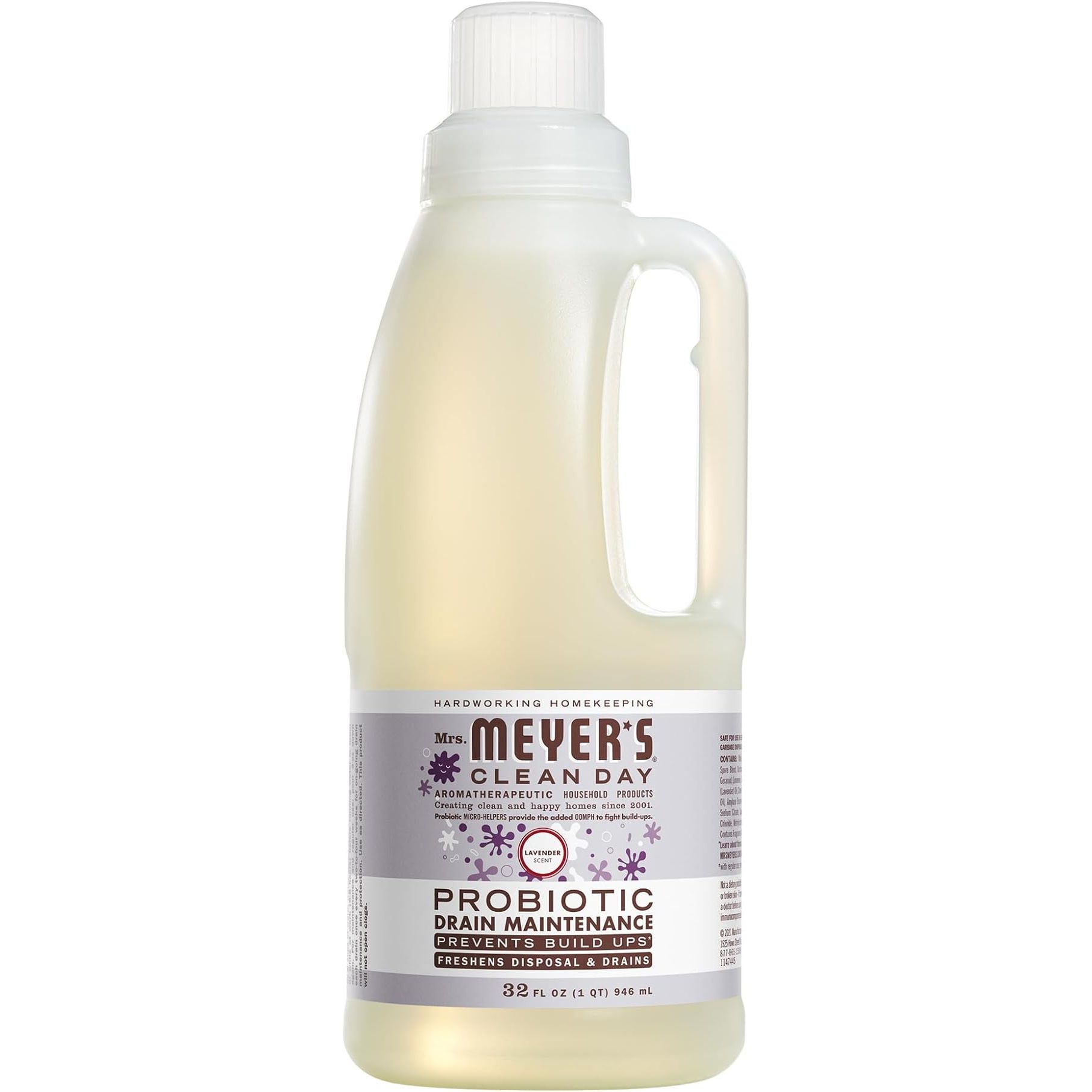 Mrs. Meyer's Clean Day Probiotic Drain Maintenance Liquid is a natural and eco-friendly solution for freshening disposals and drains. This product comes in a lavender scent, which leaves a pleasant and soothing fragrance in your kitchen or bathroom.