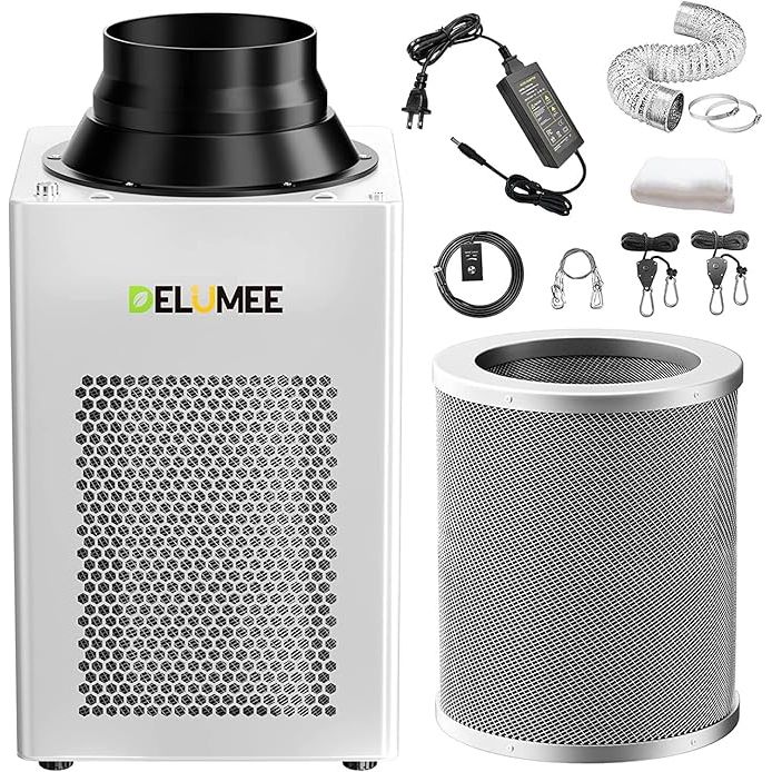 The Easy Install Ventilation System is a sleek and compact unit that is perfect for any grow tent or space that requires ventilation. With the motor and carbon filter built-in, installation is a breeze - simply hang up the unit in any direction you want or place it on the floor or shelf.