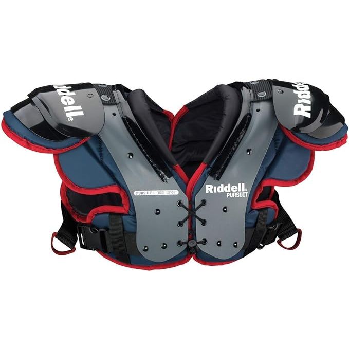 The Riddell Pursuit Youth Shoulder Pad is designed for young football players looking for reliable protection on the field. These shoulder pads are made with durable materials to provide maximum defense against impact during gameplay.