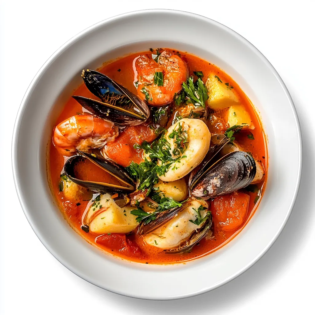 This simplified Bouillabaisse is a delightful adaptation of the traditional Provençal fish stew, originating from Marseille. Perfect for a cozy and authentic meal, this version is crafted using ingredients that are more accessible outside of France, while still delivering a rich burst of flavors.