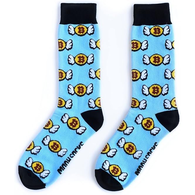 Bitcoin Socks - BTC Socks - Fun Crypto Gifts - Novelty Socks for Men & Women - Unisex Block Chain Cryptocurrency Socks image