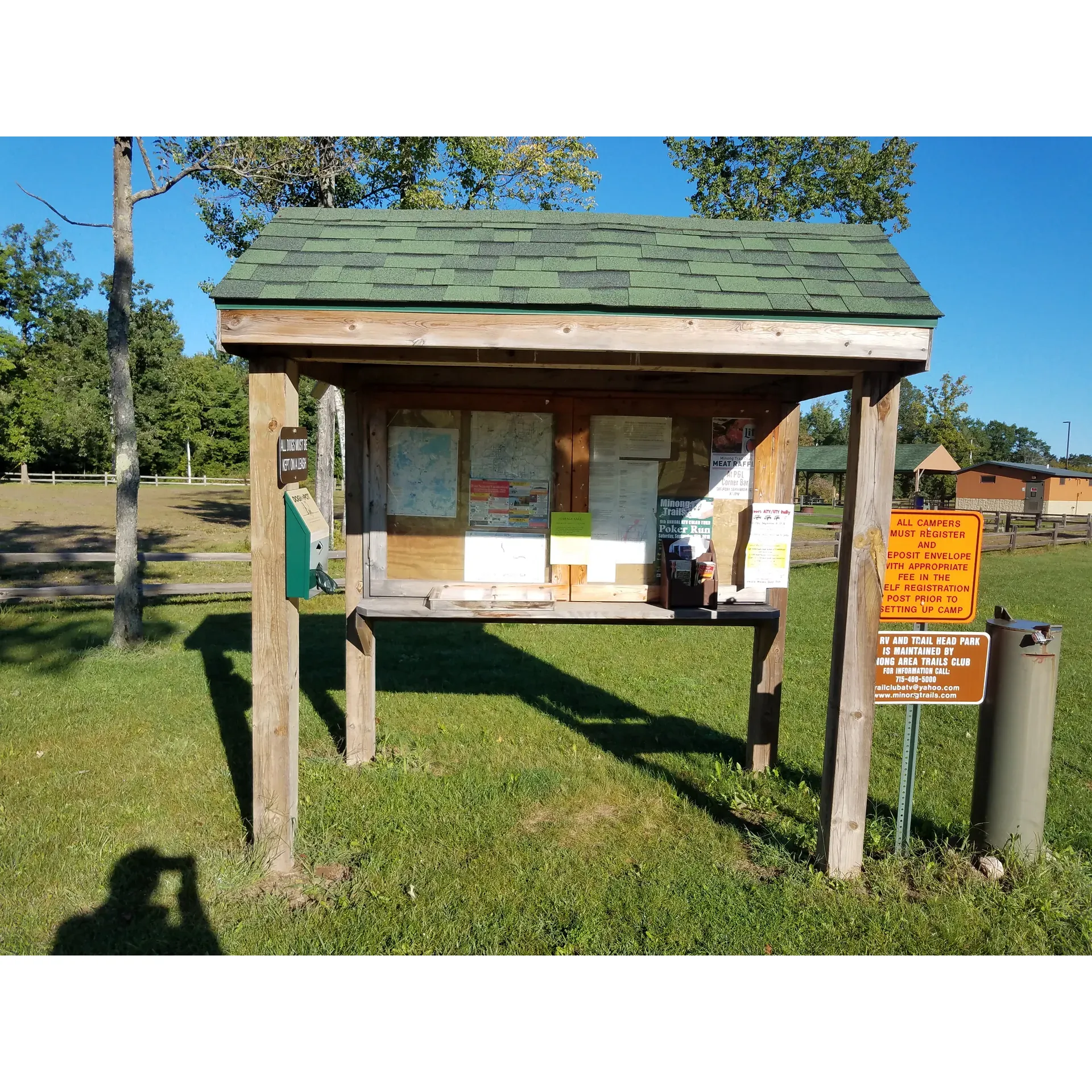 Discover the allure of Minong Wild River Trail Campground, an adventurer's haven offering the perfect fusion of convenience and outdoor charm. Ideally situated to provide direct access to meticulously maintained trails, this campground is an excellent choice for ATV and UTV enthusiasts seeking to explore the scenic routes all year round.

Guests are treated to a friendly welcome and an array of amenities that cater to both comfort and functionality. The campground boasts spacious sites equipped with full hookups, ensuring that your stay is as comfortable as it is memorable. After a day of adventure, refresh and rejuvenate in the very nice bathrooms, complete with pristine showers, adding a touch of luxury to the rustic experience.

For those looking to restock supplies or enjoy local dining, the campground's proximity to neighborhood stores, restaurants, and bars means convenience is always at your fingertips. Additionally, a nearby bank catifies to the needs of travelers who appreciate quick access to financial services.

The Minong Wild River Trail Campground is committed to providing an immersive outdoor experience. Well-marked trails guide you through the wilderness, with informative signs indicating distances to key locations, adding to the ease of navigation through the picturesque surroundings. Even as the campground grows to accommodate more nature enthusiasts, the essence of tranquility is preserved, ensuring a peaceful and quiet retreat for all guests.

Wood is readily available for sale on site, inviting campers to gather around a crackling campfire under the stars. Whether it's the affordable pricing or the captivating beauty of the trails, visitors to the Minong Wild River Trail Campground consistently find themselves charmed by its offerings and are often eager to return to this serene, well-equipped outdoor escape. Description by ChatGPT.