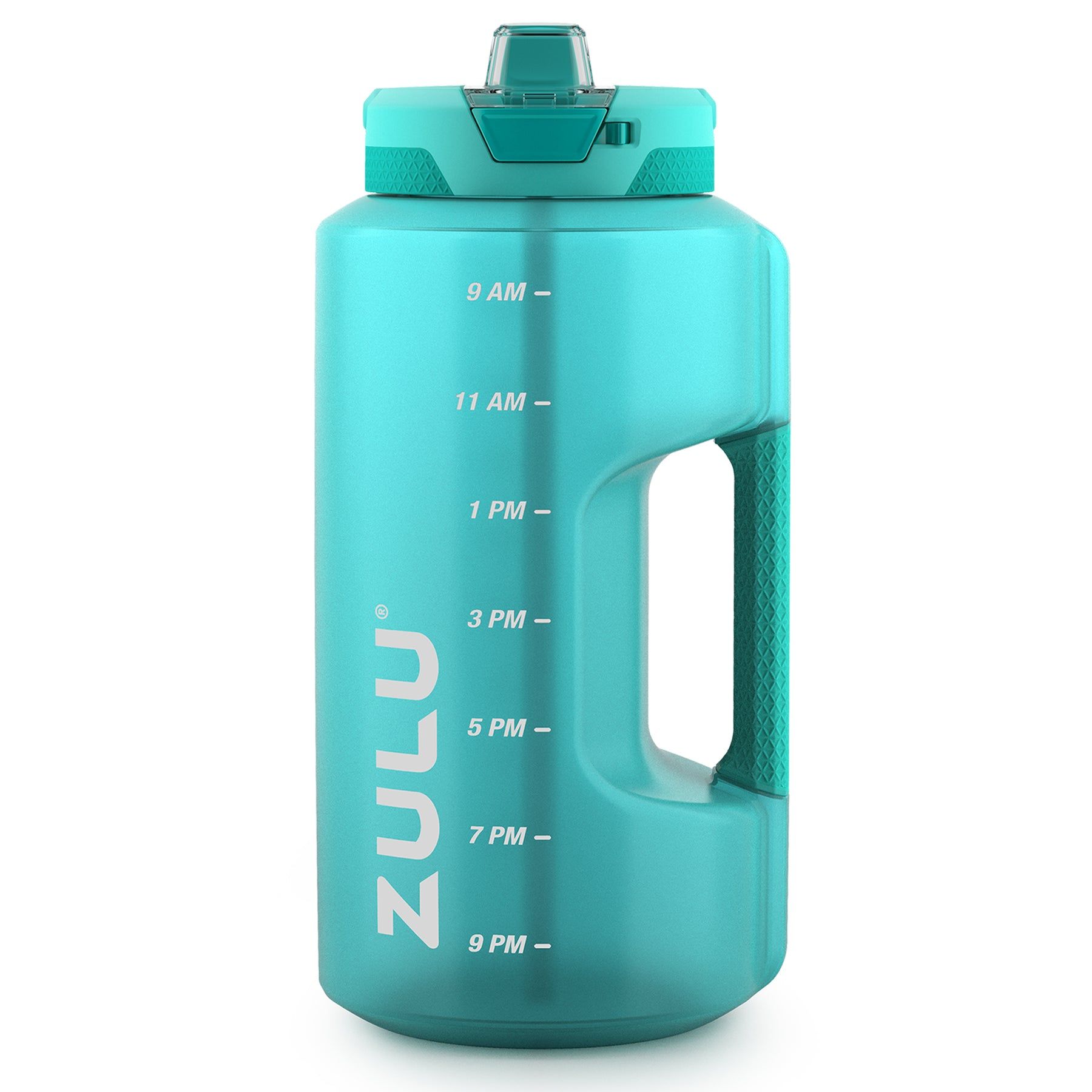 Make refills a thing of the past! The ZULU Goals Gallon Plastic Jug helps you reach your hydration goals. Its motivational time markings help track liquid intake throughout the day to ensure you drink enough water. Flip open a one-touch lid that keeps the straw clean and makes drinking easy and comfortable.